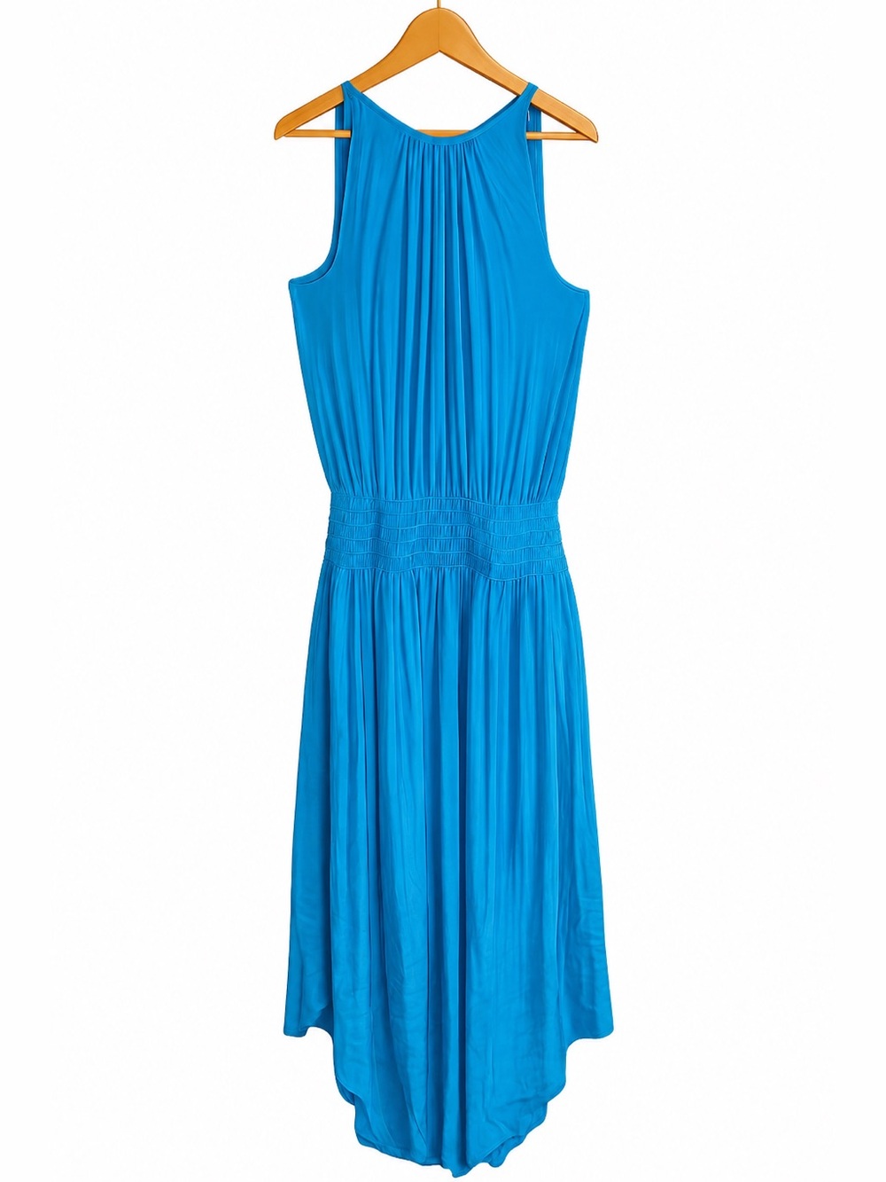 RAMY BROOK Audrey Smocked Maxi Dress XL Gemstone Teal Blue Green Wedding Guest